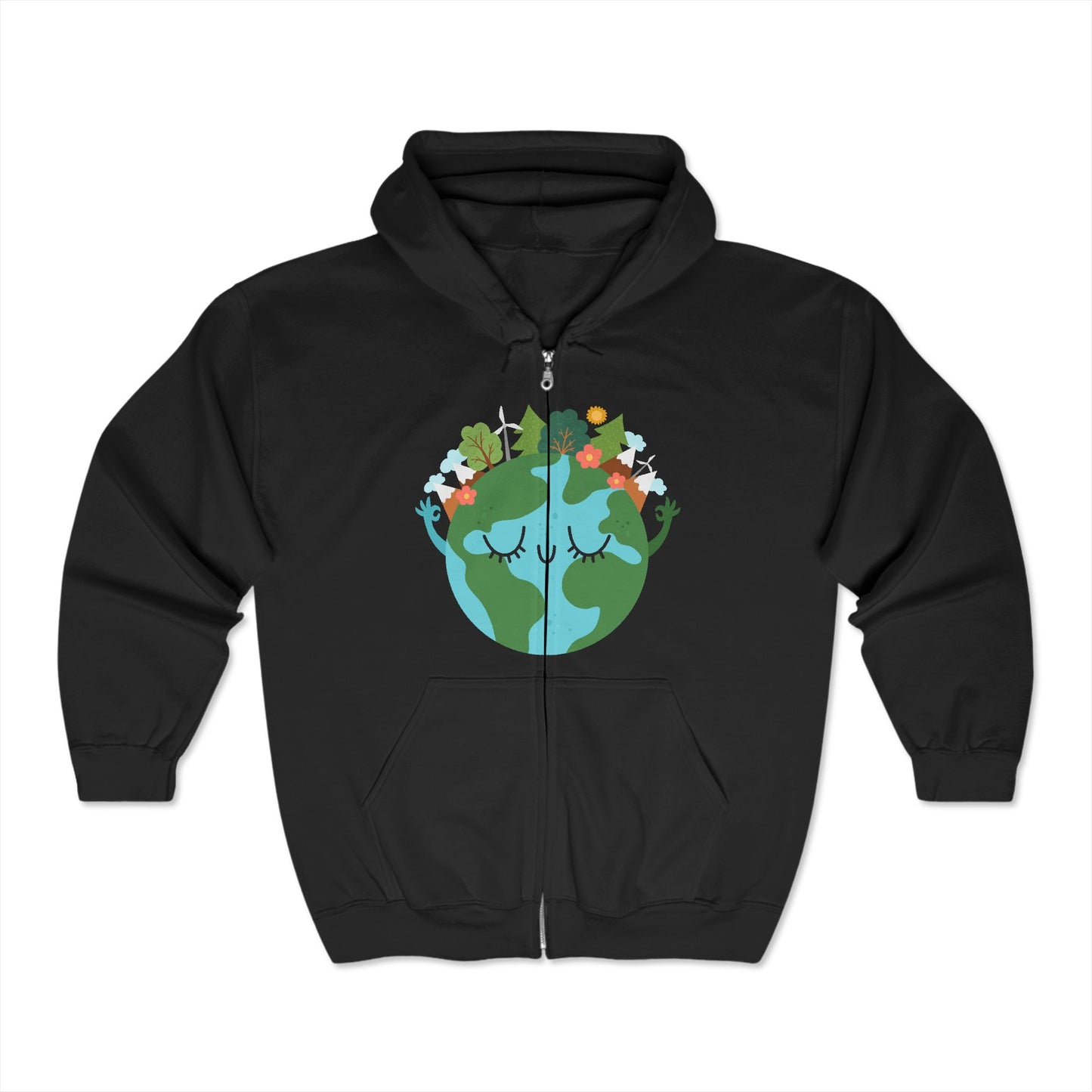 Eco-Friendly Bloom Hoodie - Unisex Heavy Blend™ Full Zip Sweatshirt